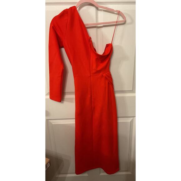 Revolve Alexis Orange Red Royale One Shoulder Cut-Out Midi Dress, M - Picture 12 of 13